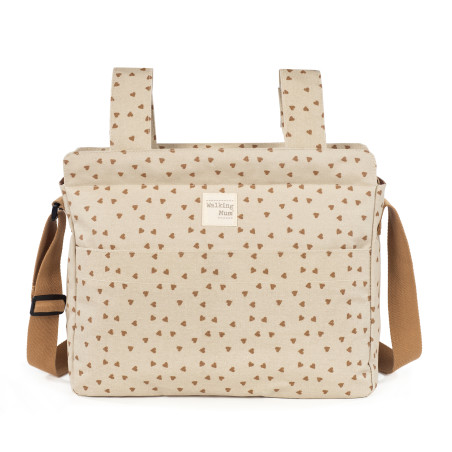 BOLSA CANASTILLA CORAZONES POPPY CANELA WALKING MUM