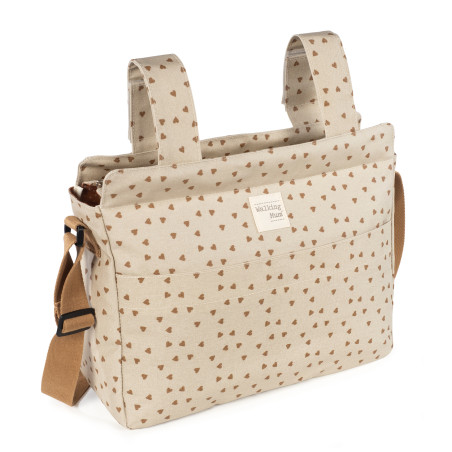 BOLSA CANASTILLA CORAZONES POPPY CANELA WALKING MUM
