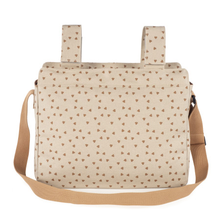 BOLSA CANASTILLA CORAZONES POPPY CANELA WALKING MUM