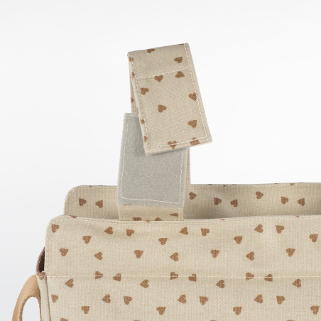BOLSA CANASTILLA CORAZONES POPPY CANELA WALKING MUM