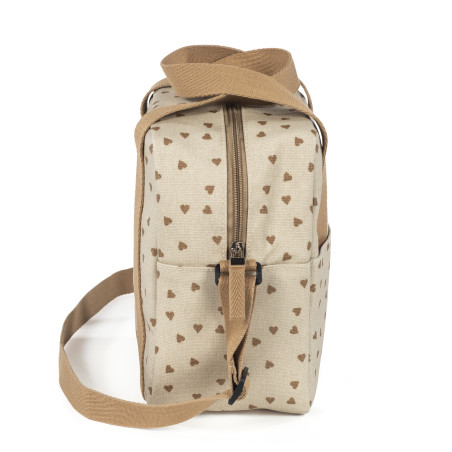 BOLSA TERMICA BIBERONES CORAZONES POPPY CANELA WALKING MUM