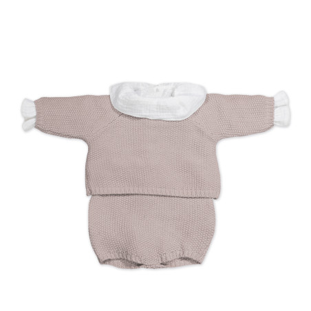 SET/TRICOT JERSEY+RANITA+BODY BAMBULA ROSA 0-1M-56CM PASITO A PASITO
