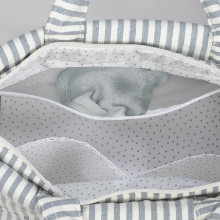 BOLSA CANASTILLA PRALINE RAYAS MATCHA